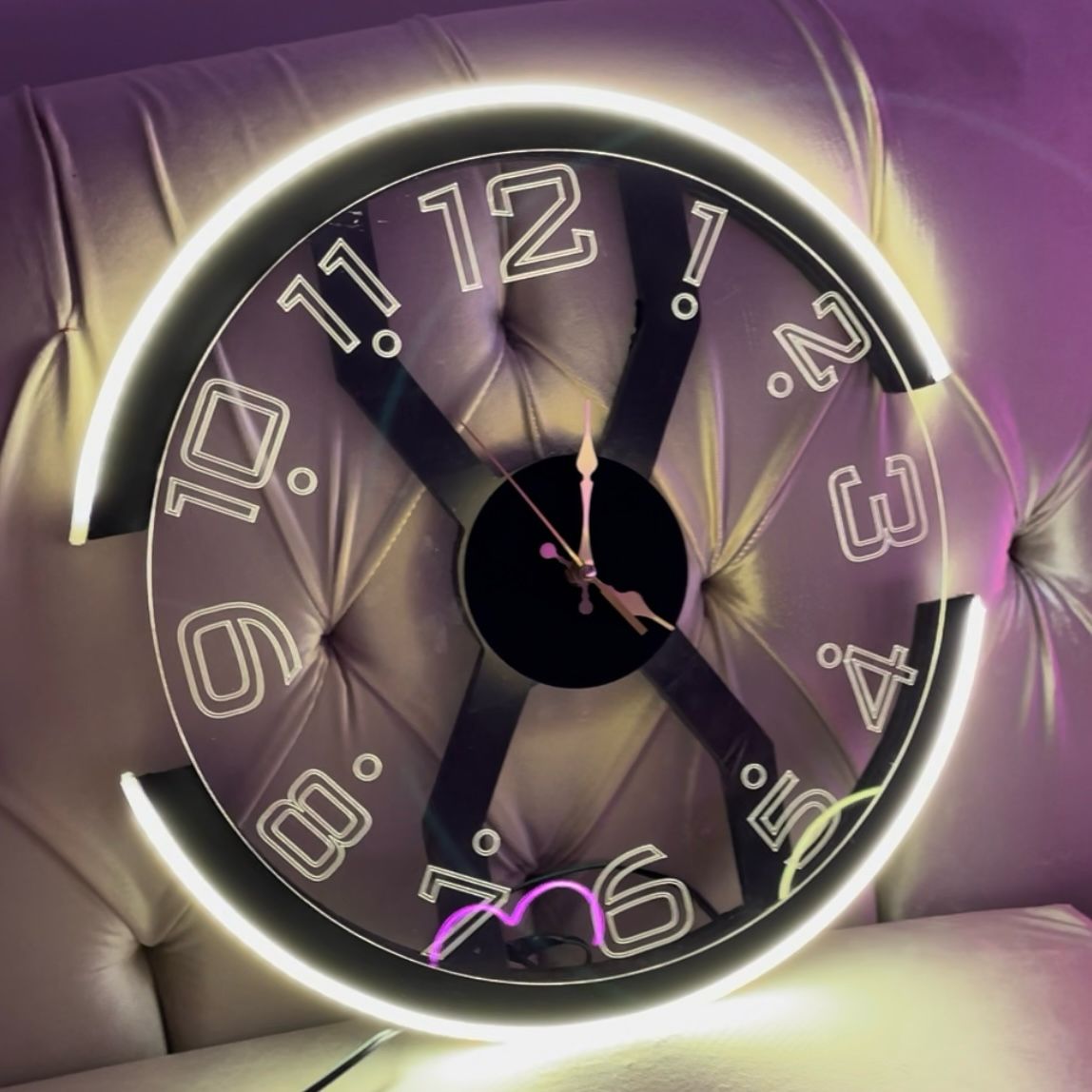 Modern Style Neon X Clock Ambient Light