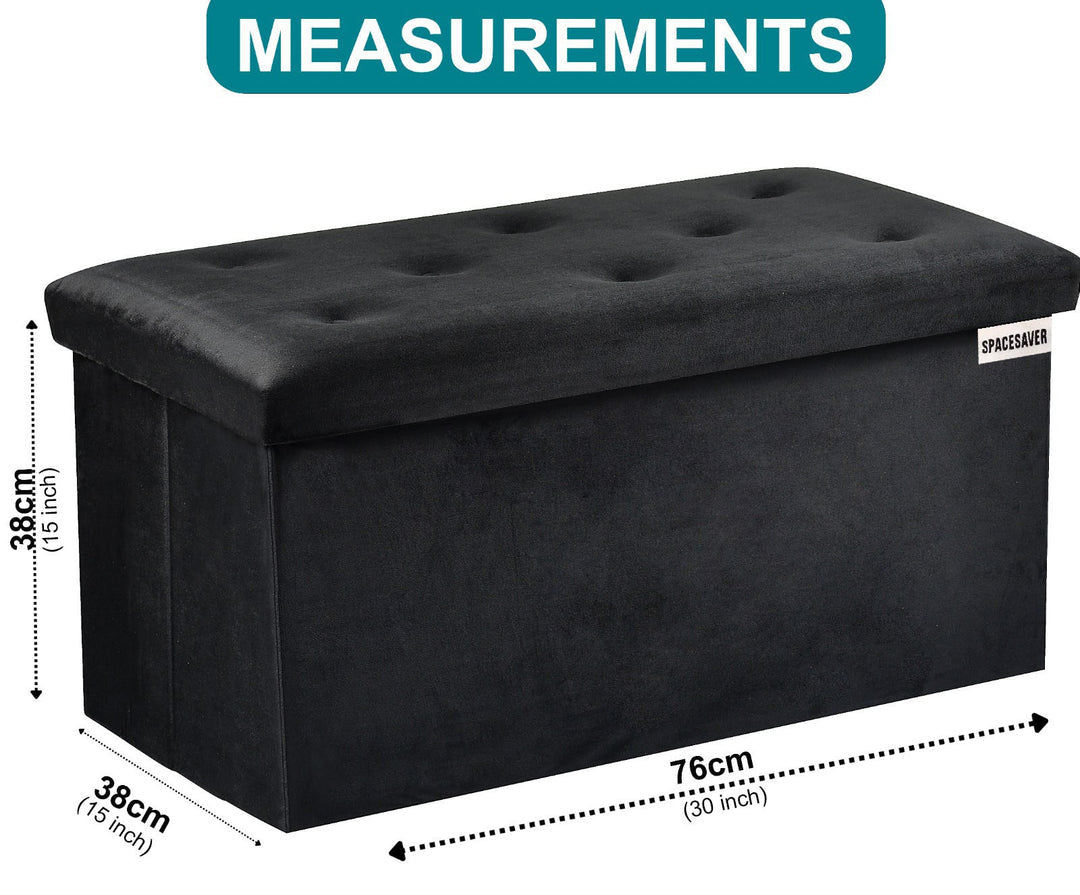 Premium Foldable Velvet Designed Storage Ottoman Water proof Space saver
