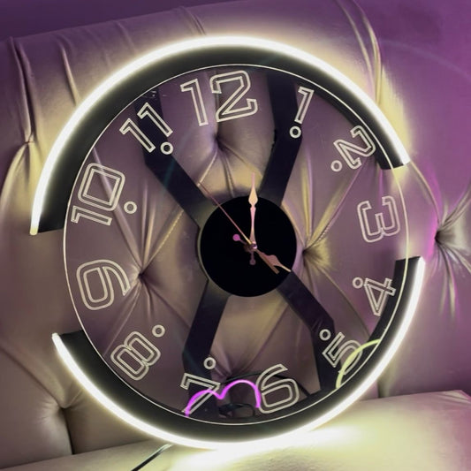 Modern Style Neon X Clock Ambient Light